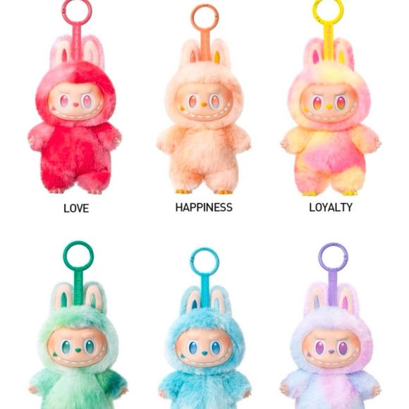 Labubu Dolls entire Colorful Plush Keychain Set
